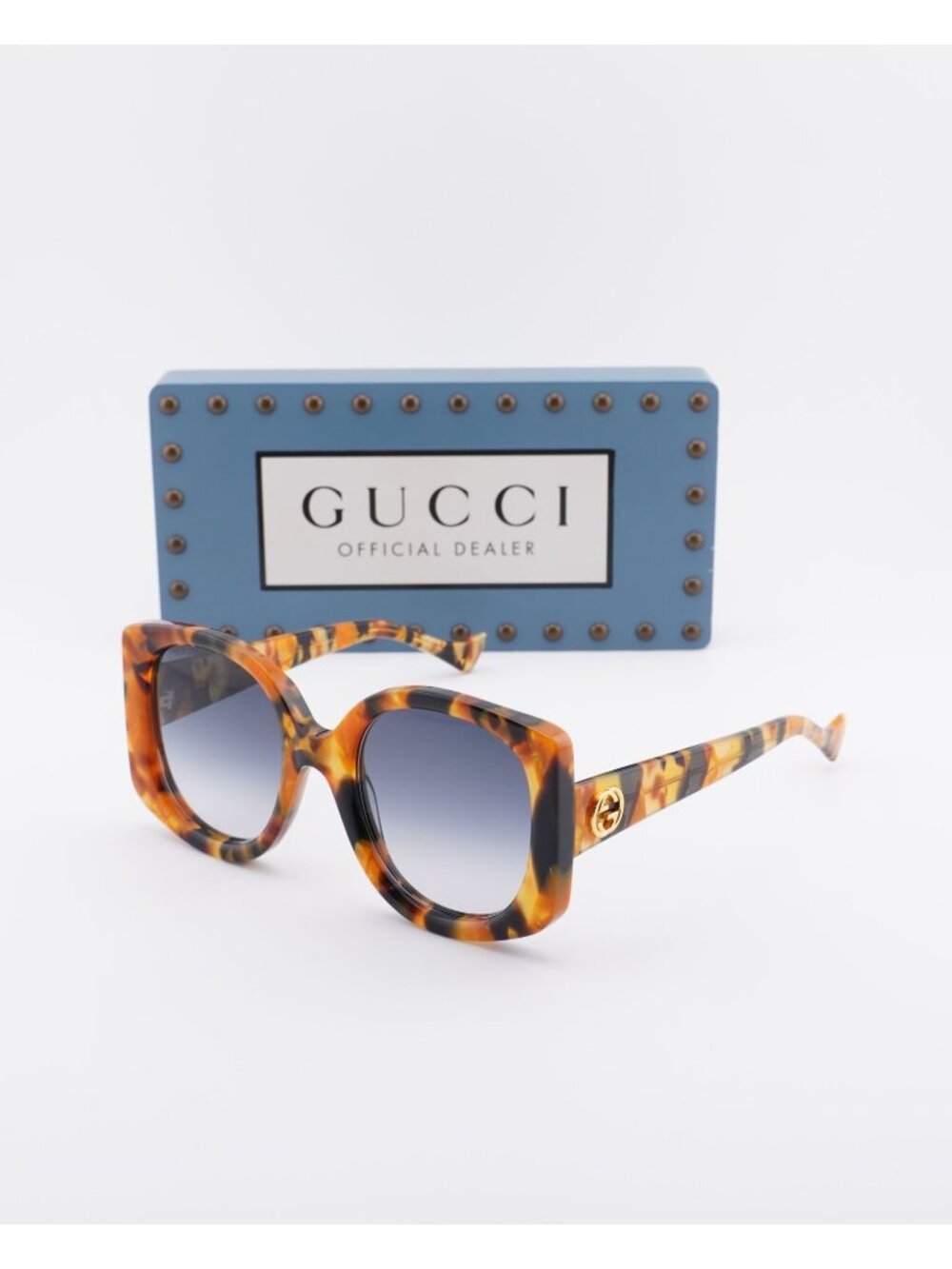 Gucci GG1257S 004 Women Butterfly Sunglasses - Havana / Blue